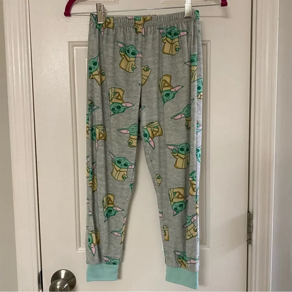 Star Wars Mandalorian Grogu Gray Polyester Pajama Pants Bottoms